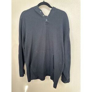Beverly Hills Polo Mens Black Thermal Large hooded‎ pullover pocket cotton